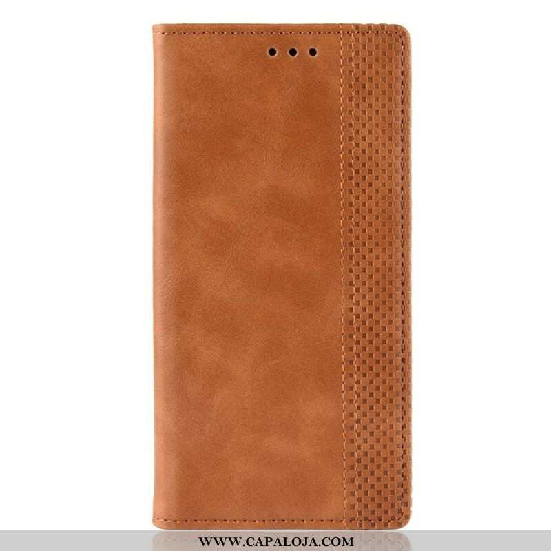 Capa De Celular Para Samsung Galaxy A51 5G Flip Efeito Couro Vintage Estilizado