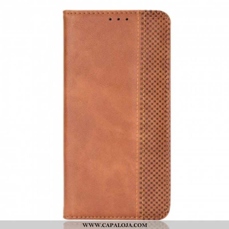 Capa De Celular Para Samsung Galaxy S21 Plus 5G Flip Efeito Couro Vintage Estilizado