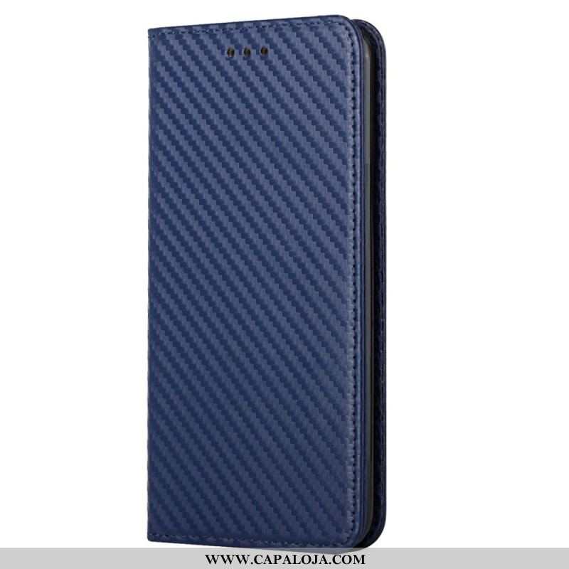 Capa De Celular Para Samsung Galaxy S23 5G De Cordão Flip Estilo Strappy Fibra De Carbono