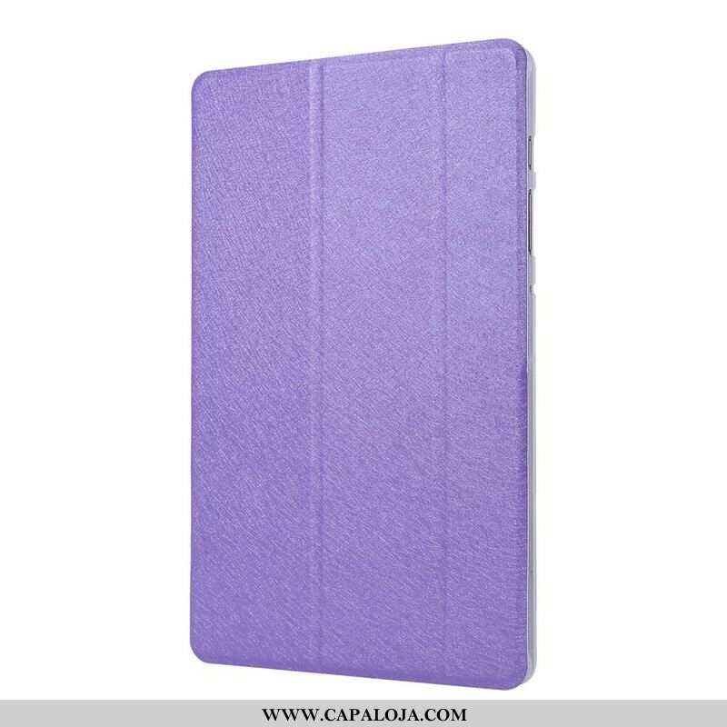 Capa De Celular Para Samsung Galaxy Tab S8 / Tab S7 Couro Falso Textura De Seda