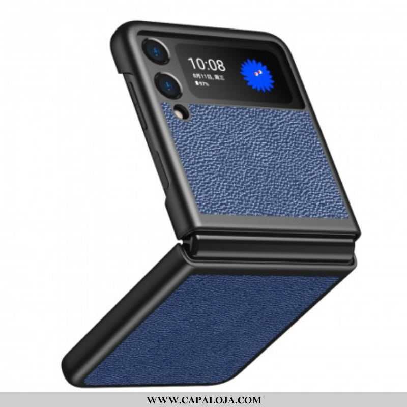 Capa De Celular Para Samsung Galaxy Z Flip 3 5G De Couro Estilo Design De Couro