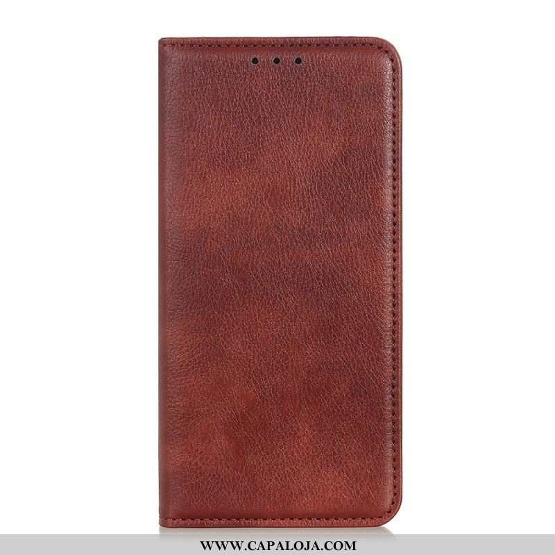 Capa De Celular Para Sony Xperia 1 IV Flip Couro Rachado De Lichia