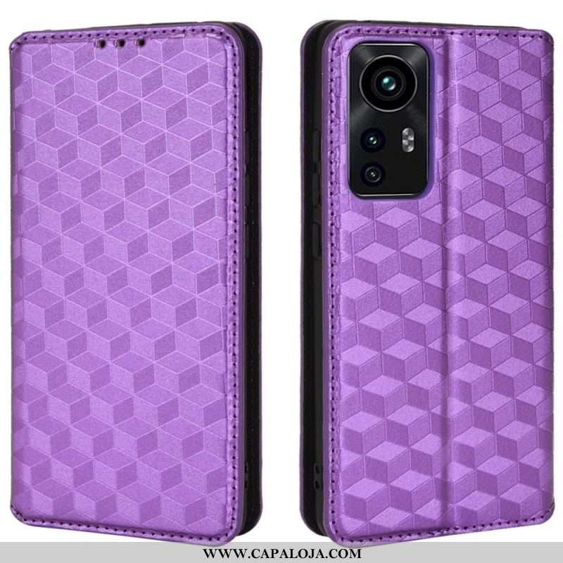 Capa De Celular Para Xiaomi 12 Pro Flip Efeito Couro Diamante