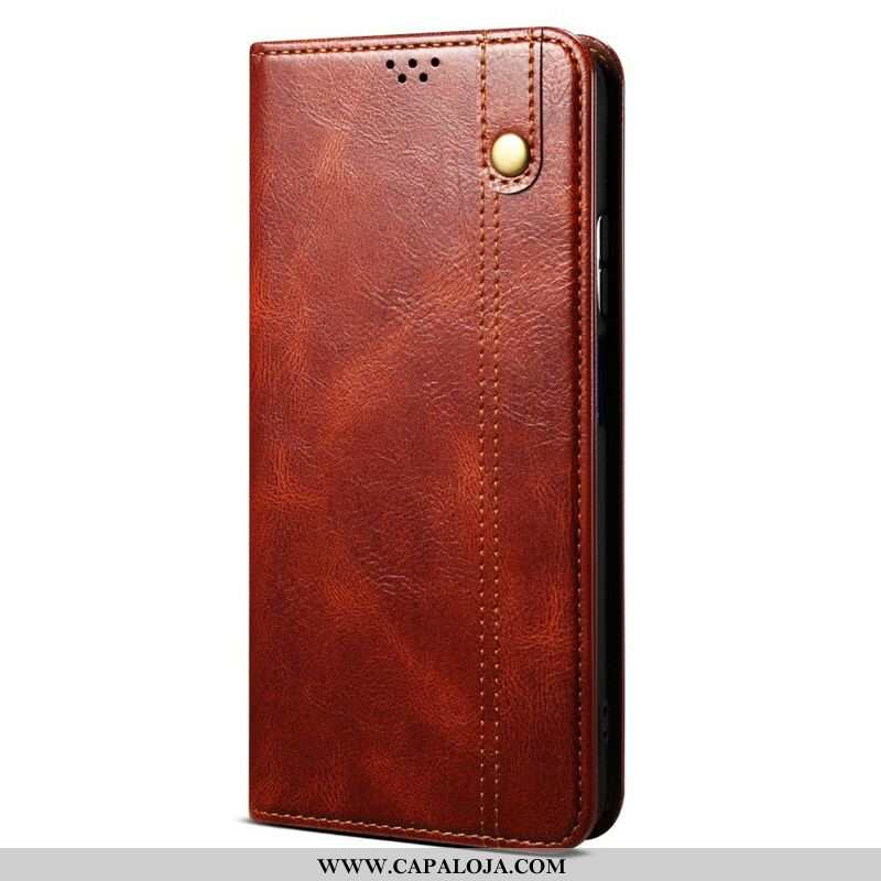 Capa De Celular Para iPhone 13 Pro Max Flip Couro Sintético Encerado