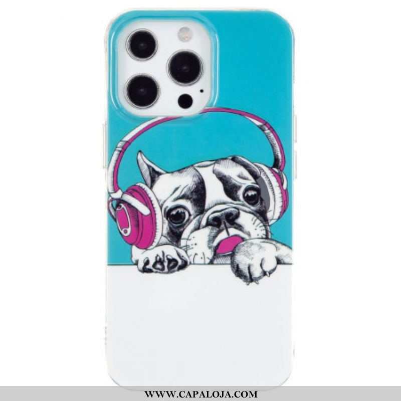 Capa De Celular Para iPhone 15 Pro Max Cachorro Fluorescente