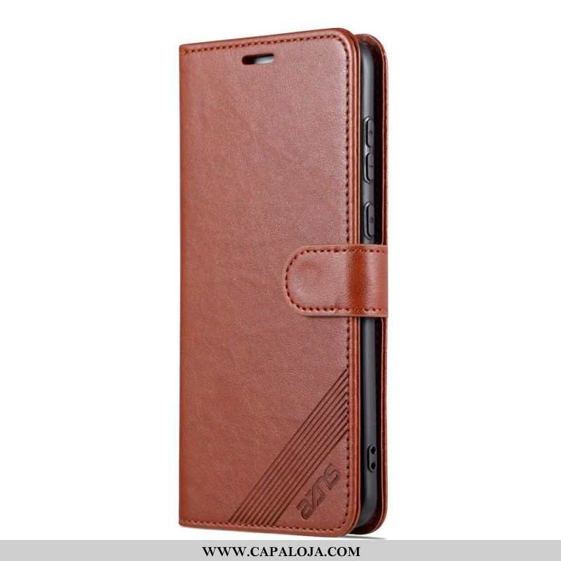 Capa De Couro Para Huawei P60 Pro Efeito Couro Azns