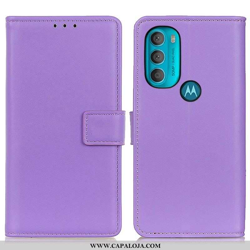 Capa De Couro Para Moto G71 5G Couro Sintético Liso