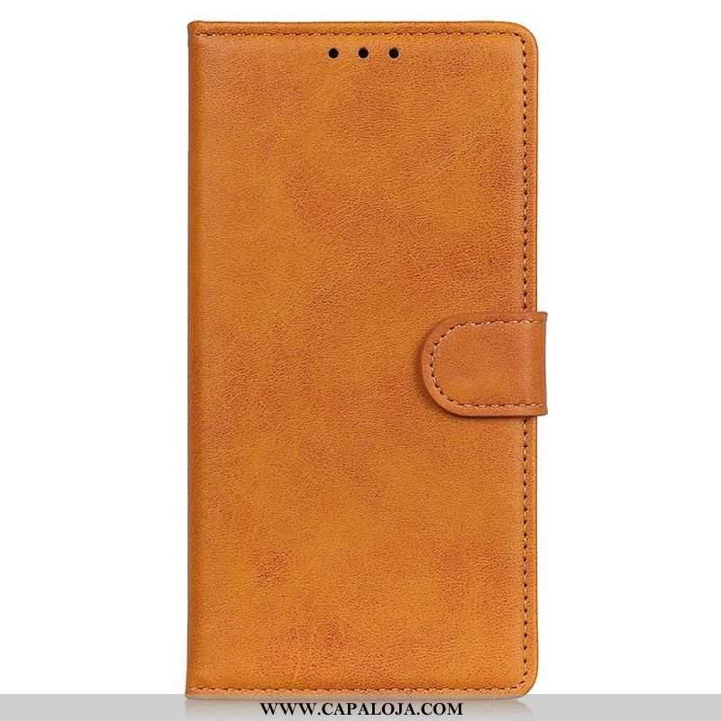 Capa De Couro Para Moto G73 5G Couro Sintético Fosco