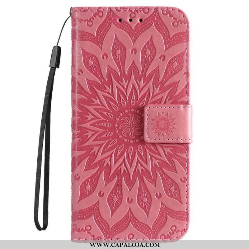Capa De Couro Para OnePlus Nord 2T 5G De Cordão Mandala Com Alça Para Cartão