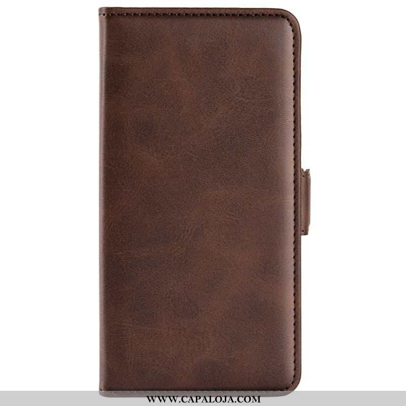 Capa De Couro Para Oppo Find X5 Pro Fecho Duplo