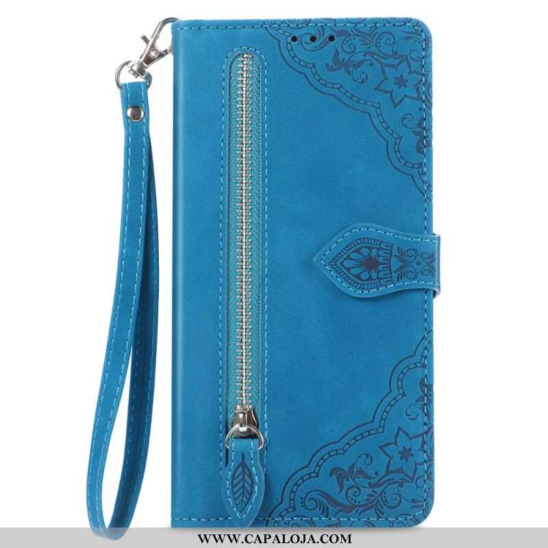 Capa De Couro Para Samsung Galaxy A14 / A14 5G Porta Moedas Rendado