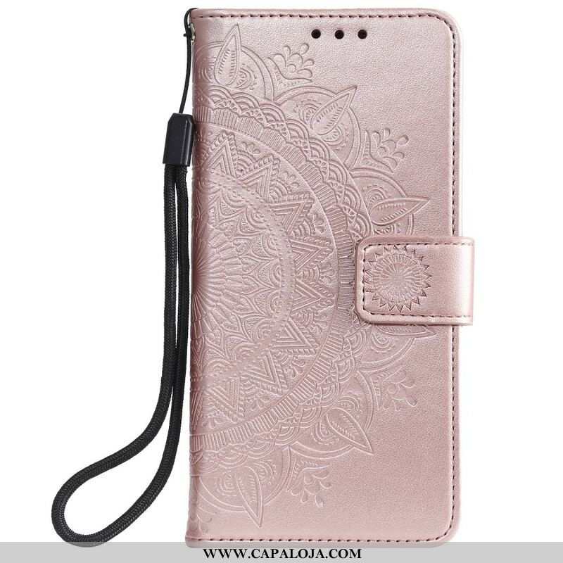 Capa De Couro Para Samsung Galaxy A51 5G Mandala Do Sol