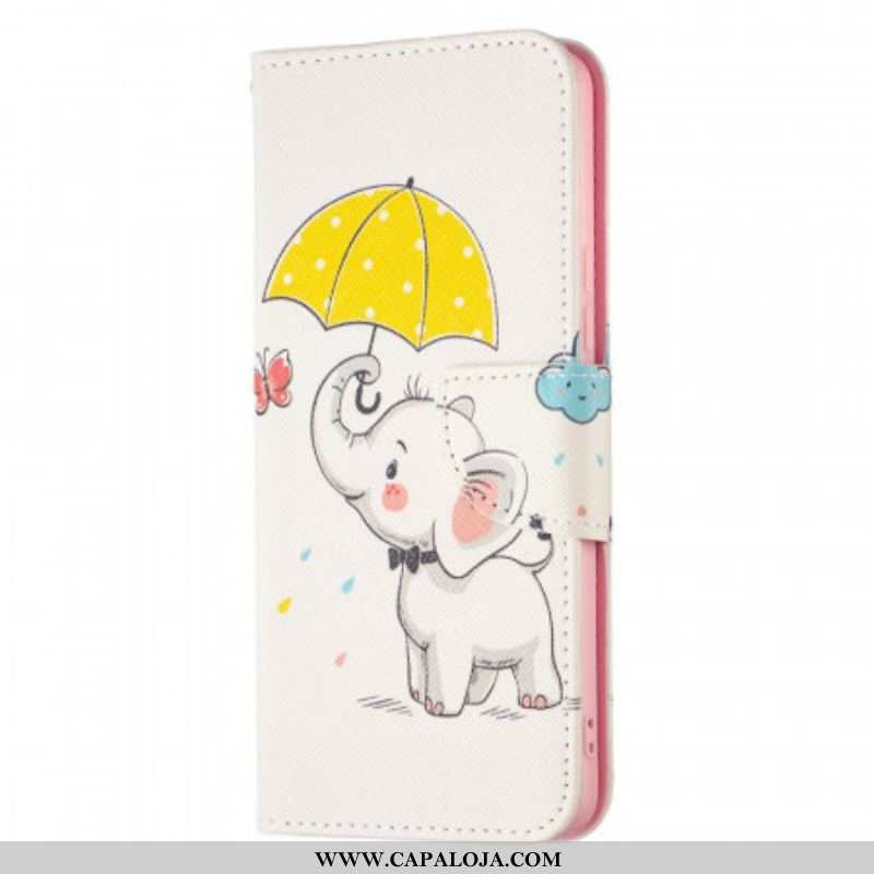 Capa De Couro Para Samsung Galaxy A53 5G Elefante Bébé