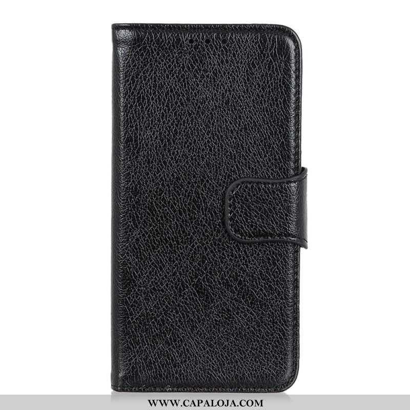 Capa De Couro Para Samsung Galaxy M32 Couro Napa Rachado