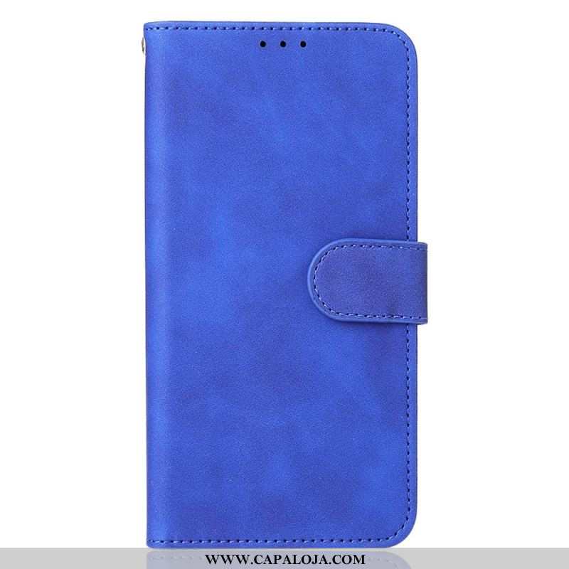 Capa De Couro Para Samsung Galaxy M32 Sensação De Pele