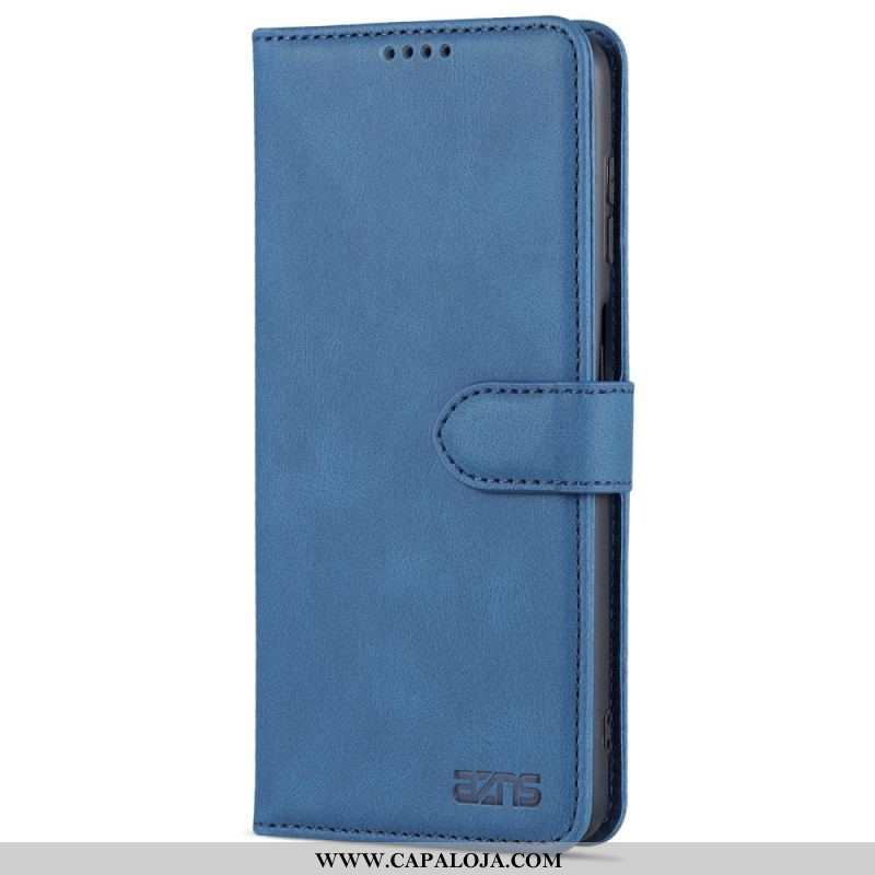 Capa De Couro Para Samsung Galaxy M52 5G Fronteira Azns