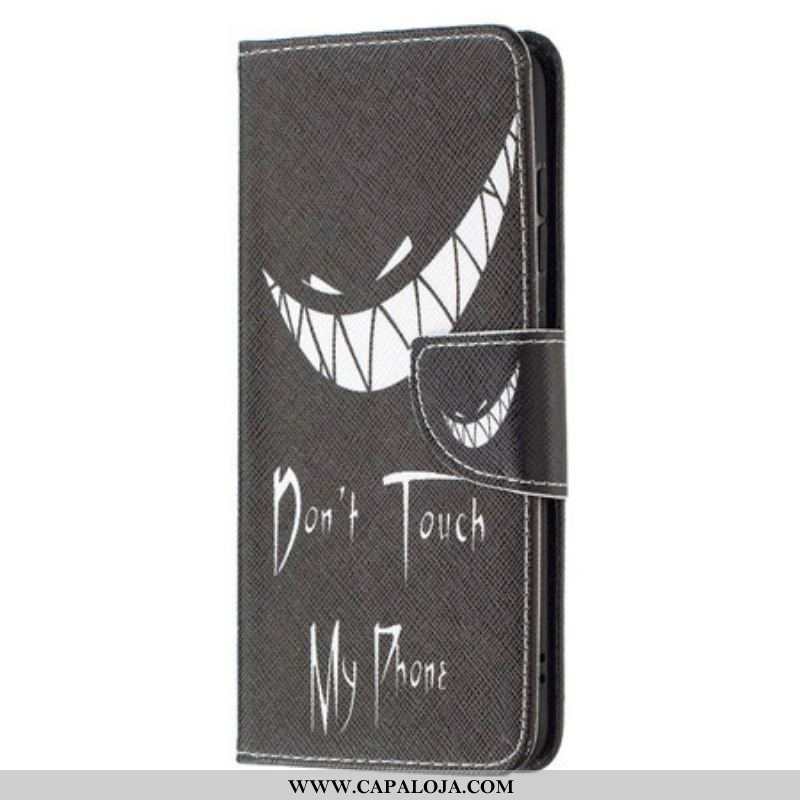 Capa De Couro Para Samsung Galaxy S21 FE Não Toque No Meu Telefone