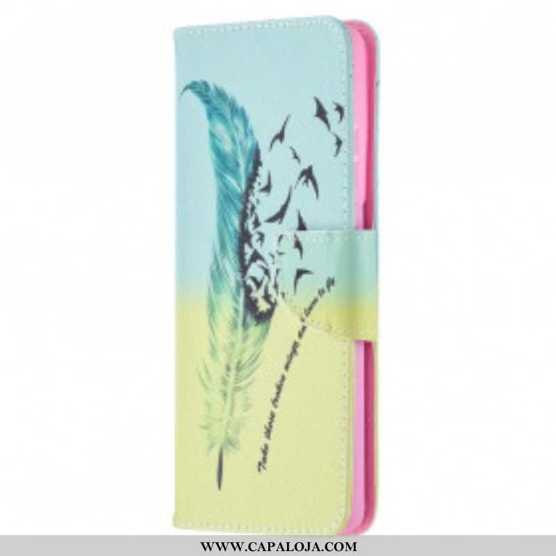 Capa De Couro Para Samsung Galaxy S21 Ultra 5G Aprender A Voar