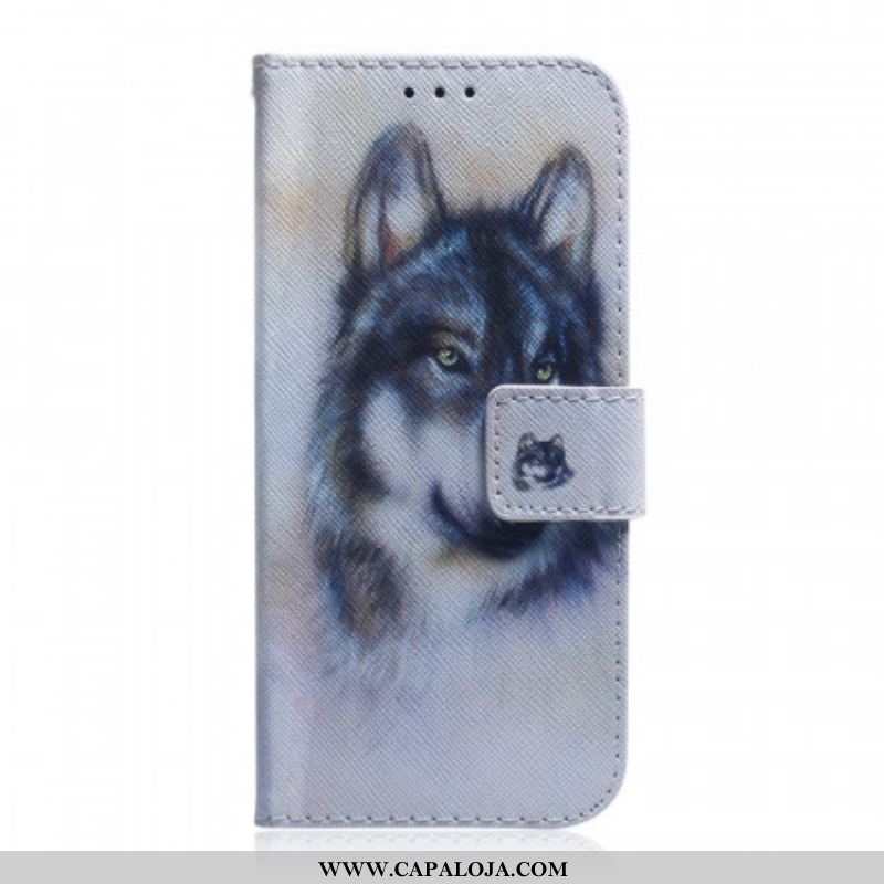 Capa De Couro Para Samsung Galaxy S22 5G Olhar Canino