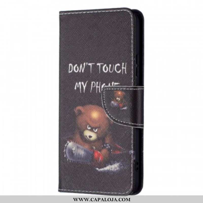 Capa De Couro Para Samsung Galaxy S22 Plus 5G Urso Perigoso