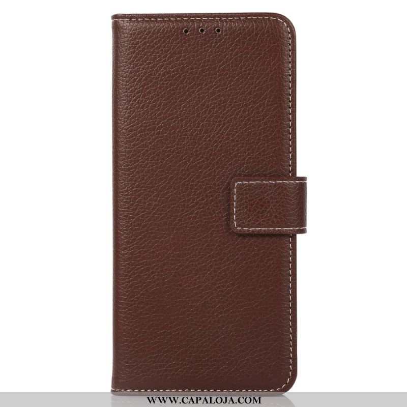 Capa De Couro Para Samsung Galaxy S23 5G Estilo Couro Lichia