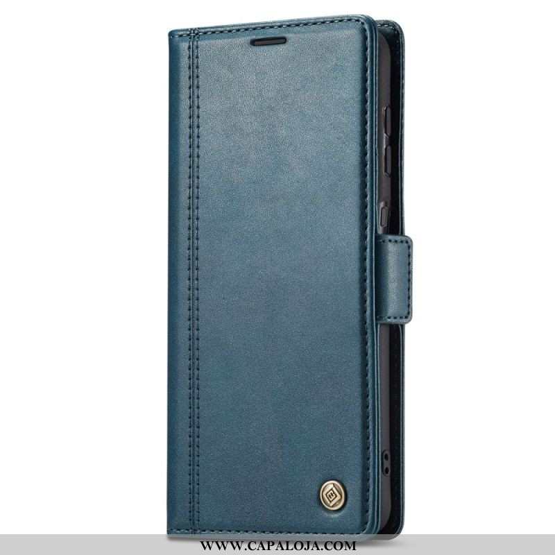 Capa De Couro Para Samsung Galaxy S23 5G Fecho Duplo Lc.imeeke