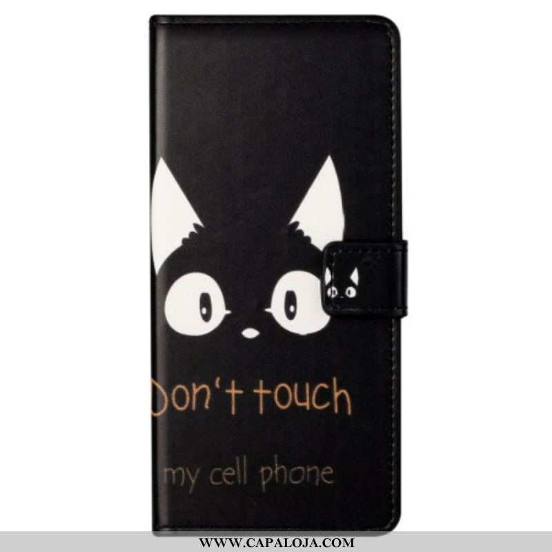 Capa De Couro Para Samsung Galaxy S23 Plus 5G Não Toque No Meu Celular