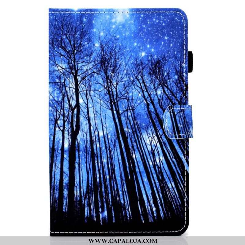 Capa De Couro Para Samsung Galaxy Tab A8 (2021) Floresta Noturna