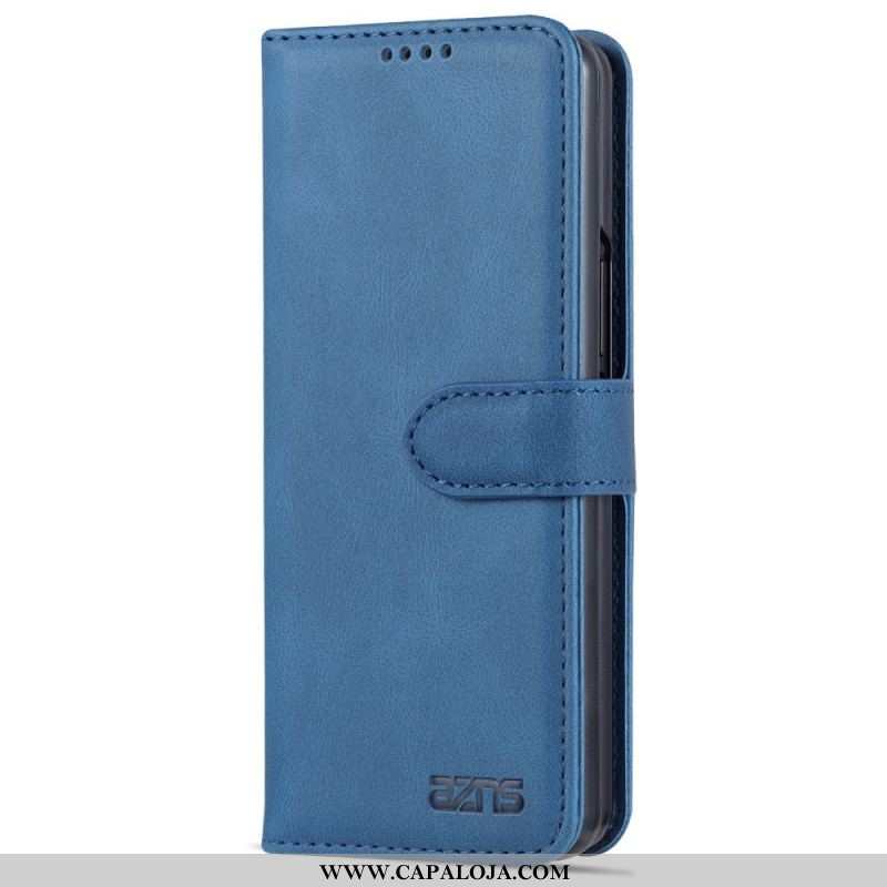 Capa De Couro Para Samsung Galaxy Z Fold 3 5G Estilo De Couro Azns