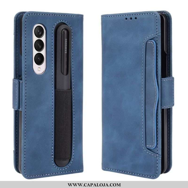 Capa De Couro Para Samsung Galaxy Z Fold 3 5G Suporte De Caneta De Primeira Classe