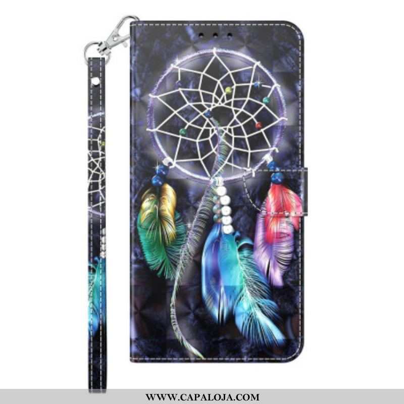 Capa De Couro Para Sony Xperia 1 IV De Cordão Correia Apanhador De Sonhos