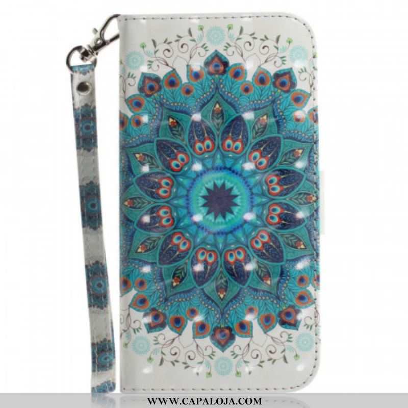 Capa De Couro Para Sony Xperia 1 IV De Cordão Mandala Strappy