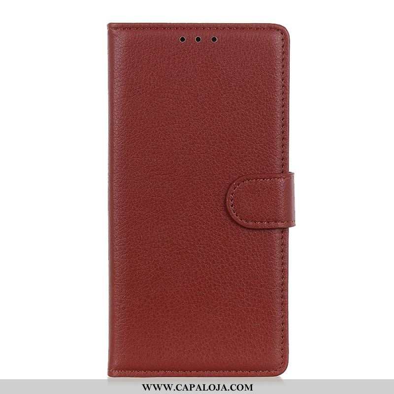 Capa De Couro Para Xiaomi Redmi Note 11 Pro Plus 5G Couro Lichia Tradicional
