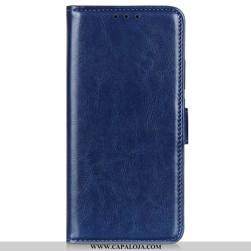 Capa De Couro Para Xiaomi Redmi Note 12 5G Couro Envernizado Falso