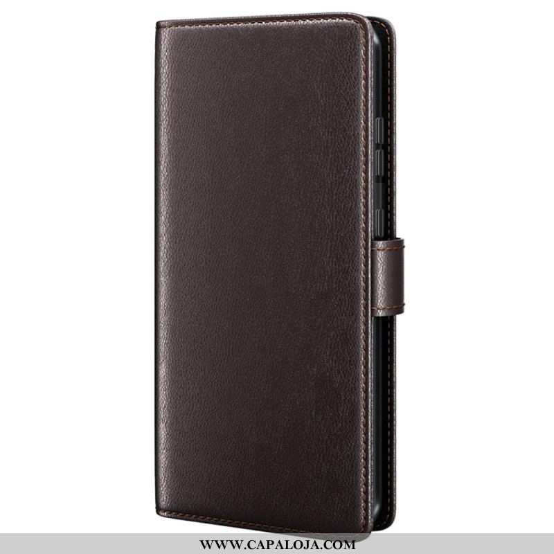 Capa De Couro Para iPhone 15 Plus Couro Genuíno