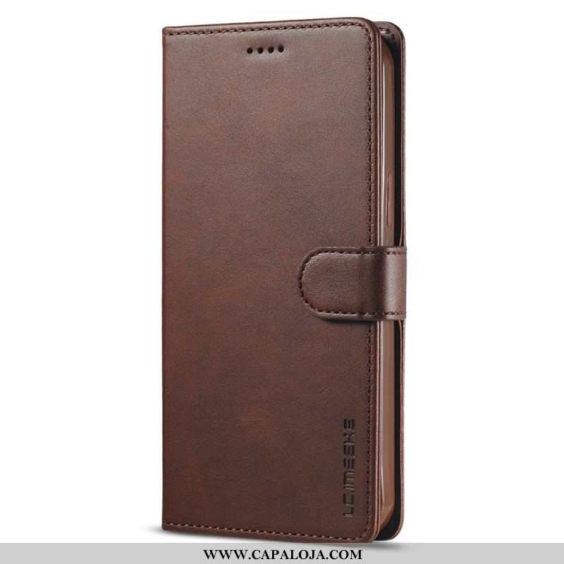Capa De Couro Para iPhone 15 Plus Efeito Couro Lc.imeeke