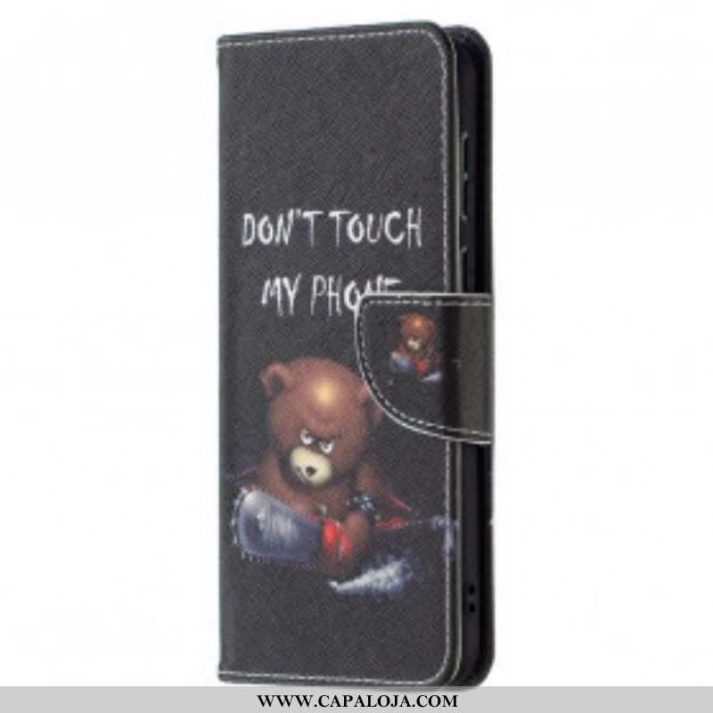 Capa Em Pele Para Huawei P50 Urso Perigoso