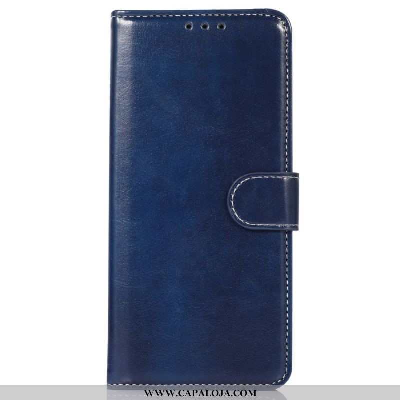 Capa Em Pele Para Samsung Galaxy M33 5G Estilo De Couro E Costuras