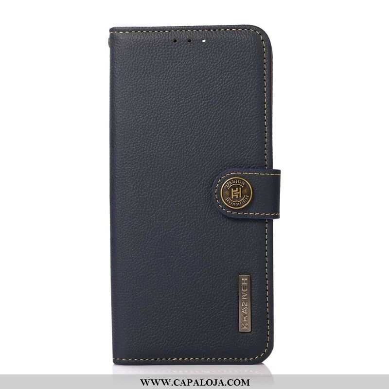 Capa Em Pele Para Samsung Galaxy S21 FE Imitação De Couro Khazneh Rfid