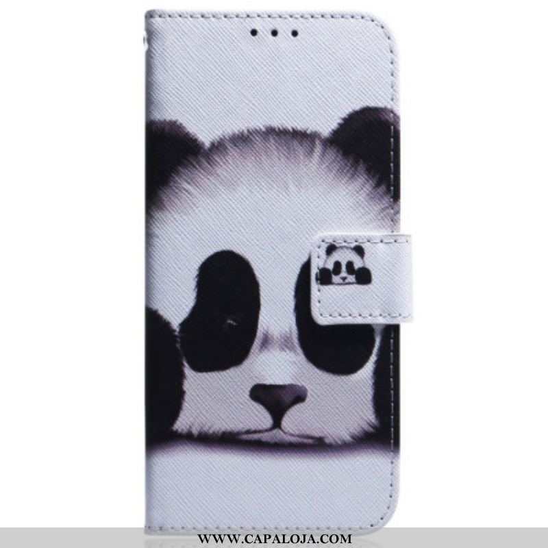 Capa Em Pele Para Samsung Galaxy S23 Ultra 5G De Cordão Meu Panda Lanyard