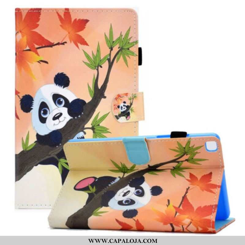 Capa Em Pele Para Samsung Galaxy Tab A7 Lite Panda Fofo