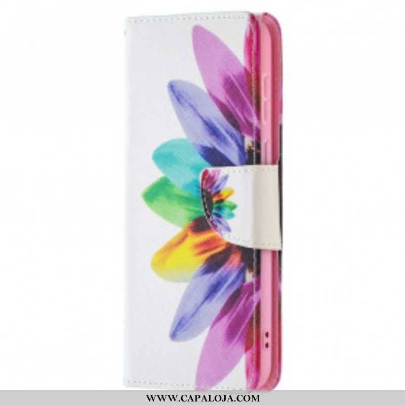 Capa Flip Para Huawei P50 Flor Aquarela