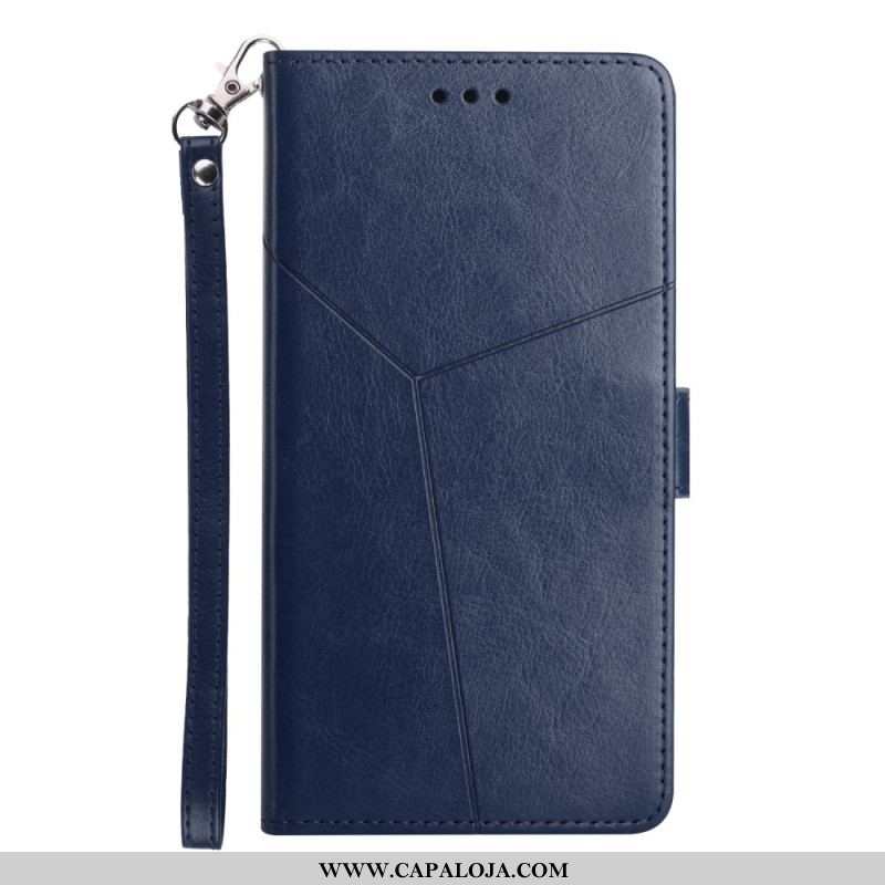 Capa Flip Para Huawei P60 Pro De Cordão Design De Alça Em Y