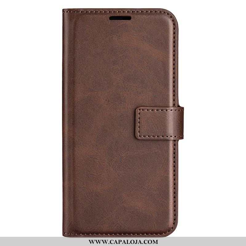 Capa Flip Para Moto G73 5G Efeito Couro