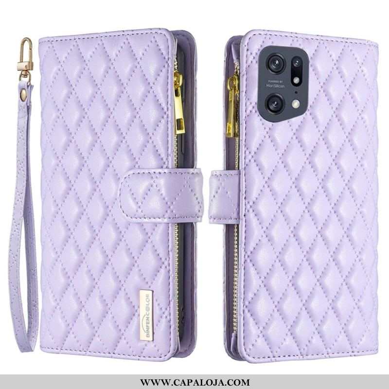 Capa Flip Para Oppo Find X5 Pro Estilo De Cor Binfen Acolchoado