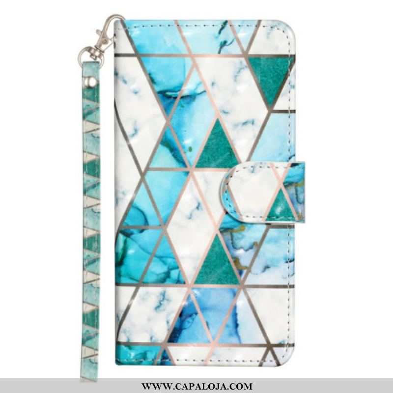 Capa Flip Para Samsung Galaxy A14 / A14 5G De Cordão Strappy Night Tiger