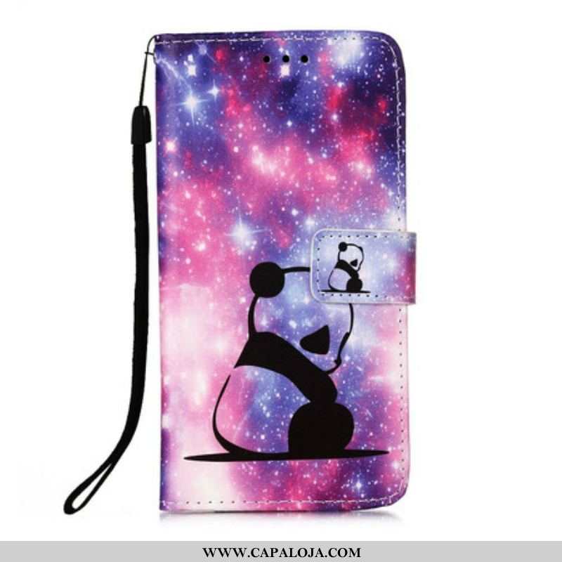 Capa Flip Para Samsung Galaxy A51 5G Galáxia Panda