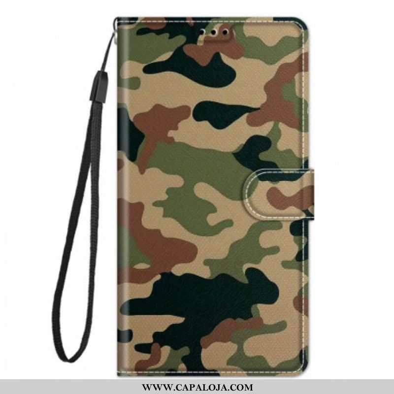 Capa Flip Para Samsung Galaxy M23 5G Camuflagem Militar