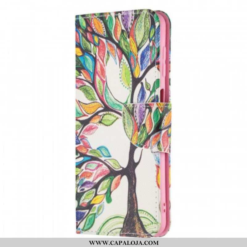 Capa Flip Para Samsung Galaxy M32 Árvore Colorida
