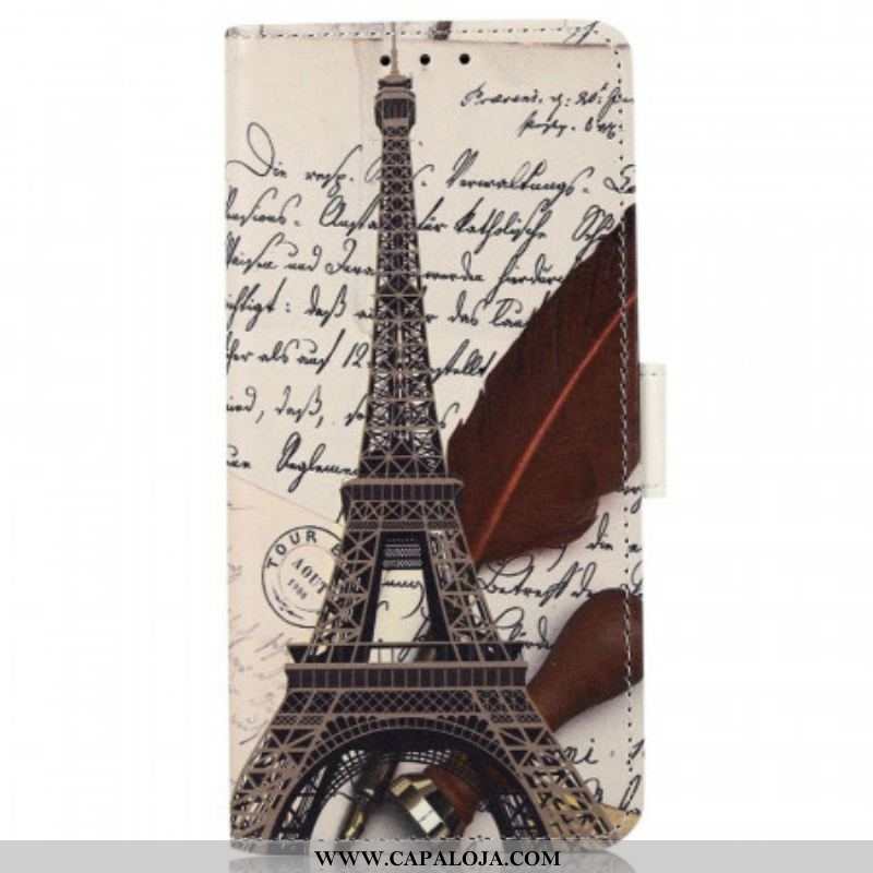 Capa Flip Para Samsung Galaxy M33 5G Poética Torre Eiffel